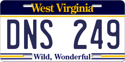 WV license plate DNS249