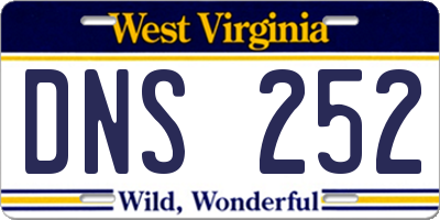 WV license plate DNS252