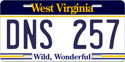 WV license plate DNS257
