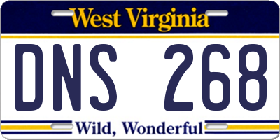 WV license plate DNS268