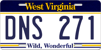 WV license plate DNS271