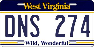 WV license plate DNS274