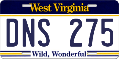 WV license plate DNS275