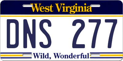 WV license plate DNS277