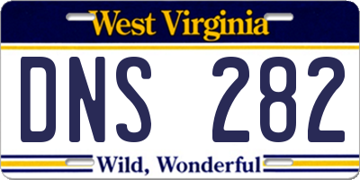 WV license plate DNS282