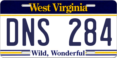 WV license plate DNS284