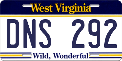 WV license plate DNS292
