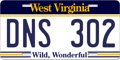 WV license plate DNS302