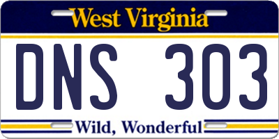 WV license plate DNS303