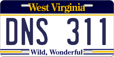 WV license plate DNS311