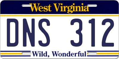 WV license plate DNS312