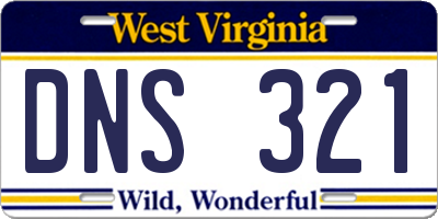 WV license plate DNS321