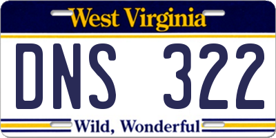WV license plate DNS322