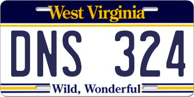 WV license plate DNS324