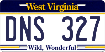 WV license plate DNS327
