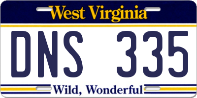 WV license plate DNS335