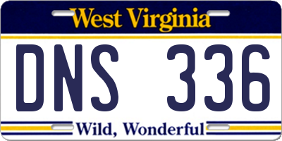 WV license plate DNS336