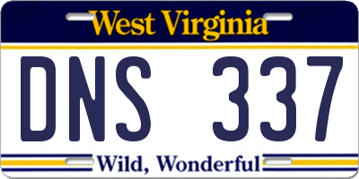 WV license plate DNS337