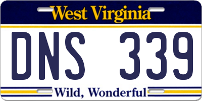 WV license plate DNS339