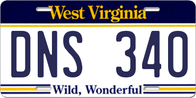 WV license plate DNS340