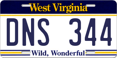 WV license plate DNS344