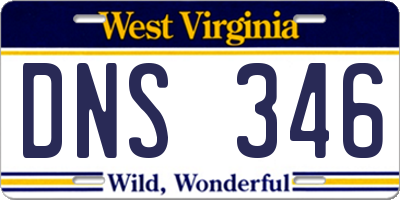 WV license plate DNS346
