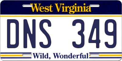 WV license plate DNS349