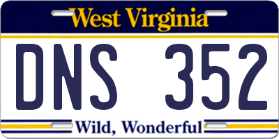 WV license plate DNS352