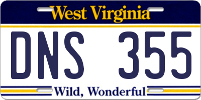 WV license plate DNS355