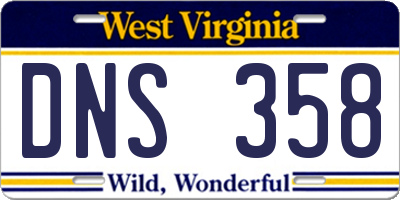 WV license plate DNS358