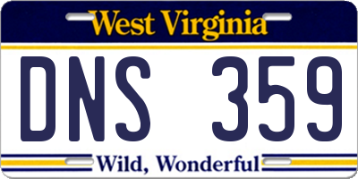 WV license plate DNS359