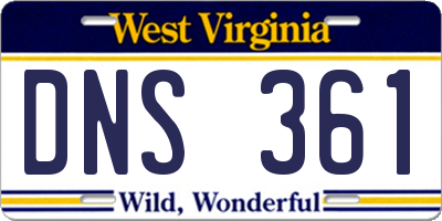 WV license plate DNS361