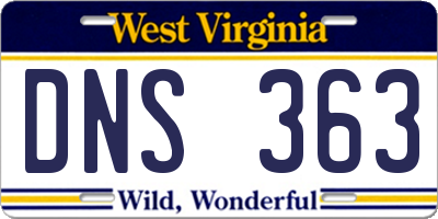 WV license plate DNS363