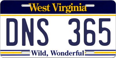 WV license plate DNS365