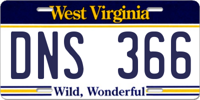 WV license plate DNS366