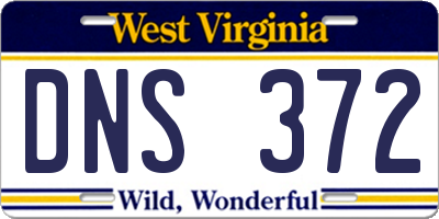 WV license plate DNS372