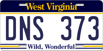 WV license plate DNS373