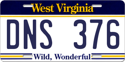WV license plate DNS376