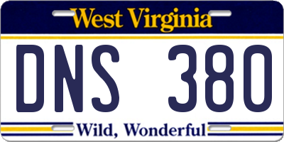WV license plate DNS380