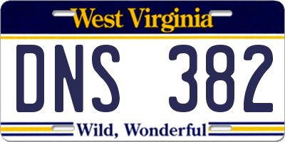 WV license plate DNS382