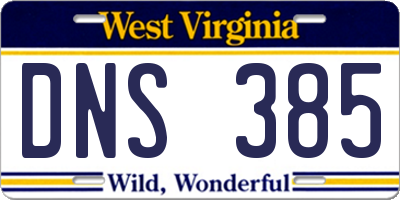 WV license plate DNS385