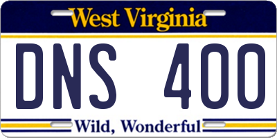 WV license plate DNS400
