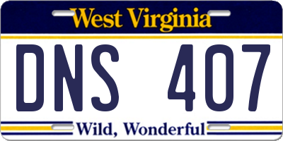 WV license plate DNS407