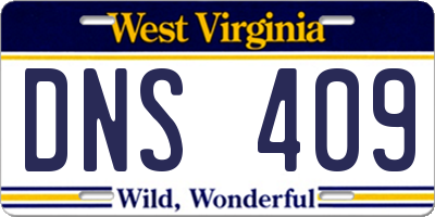 WV license plate DNS409