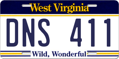 WV license plate DNS411