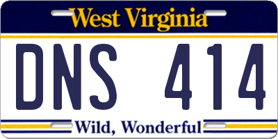 WV license plate DNS414