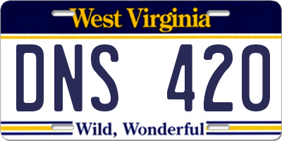 WV license plate DNS420