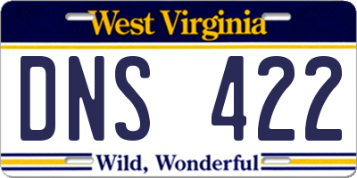 WV license plate DNS422