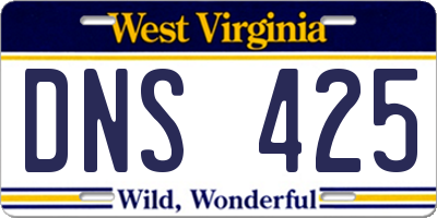 WV license plate DNS425