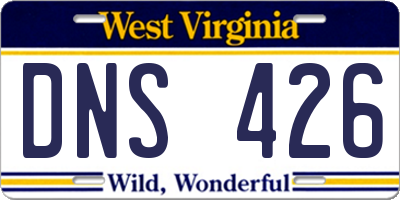 WV license plate DNS426